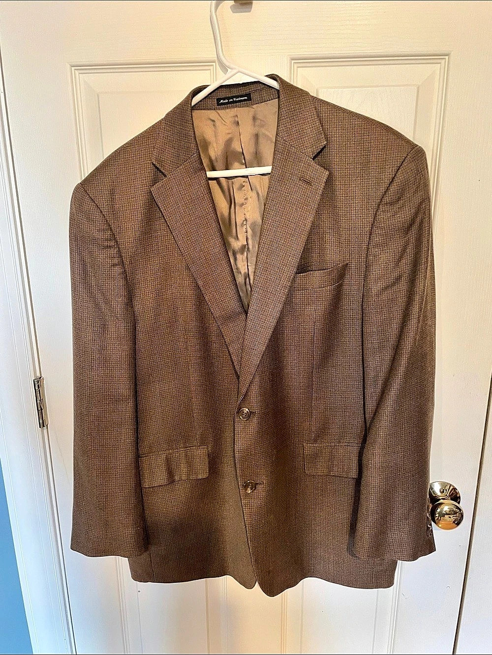 Chaps Men's Checkered Wool Silk Sport Coat Size 42R